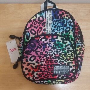 NWT Girl's Justice Sport Mini Backback Purse/Bag Multicolored Animal Print